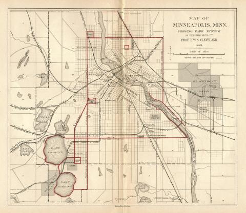 Horace Cleveland proposed this system of parks and parkways in 1883. (Minneapolis Park and Recreation Board)