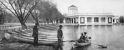 Lake Harriet pavilion and boat dock, 1905